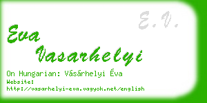 eva vasarhelyi business card